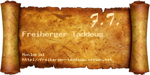 Freiberger Taddeus névjegykártya