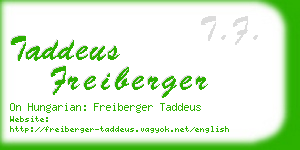 taddeus freiberger business card
